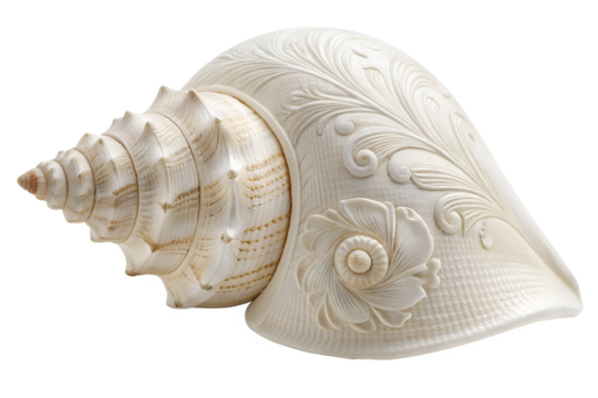 sacred shankha conch shell for durga puja in png format
