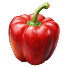 Red bell pepper with stem