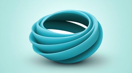 Fototapeta premium Abstract teal ringed form