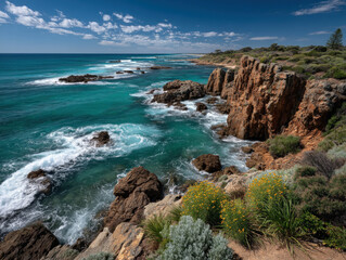 Fototapeta premium Scenic coastal view from Margaret River in Western Australia