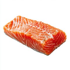 Fresh salmon fillet isolated on white background