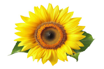Obraz premium Vibrant Sunflower Blossom, Isolated on Transparent Background, Floral Photography, Summer, Nature, Sunflower, Flower, Botanical
