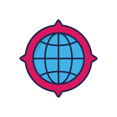 Globe Compass Vector icon