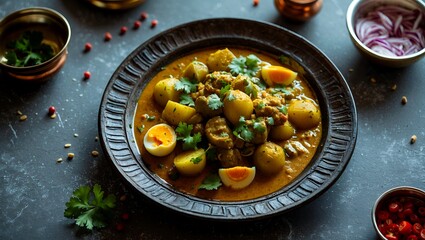 Aloo anday shorba spicy egg potato curry delight