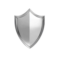 Silver Shield Emblem for Protection Symbolizing Security and Strength on transparent background