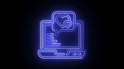 Online Dating Icon HD Video black background - Powered by Adobe