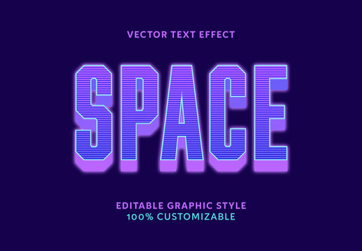 Blue And Purple space font futuristic digital sci-fi text effect