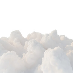 Soft, Fluffy White Clouds Against a Transparent Background, Ideal for Illustrations and Designs