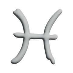 Obraz premium 3d pisces zodiac sign Esoteric symbol Astrology clipart Element for design