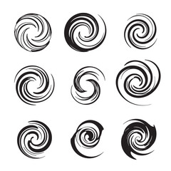 Abstract swirl design elements set vector graphics