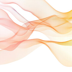 Abstract Waves of Soft Pink and Orange Hues on a Transparent Background for Modern Design Aesthetics