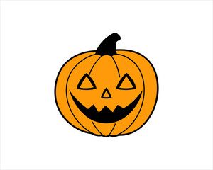 Cartoon Halloween Pumpkin Face Icons , Funny and Spooky Jack-o'-Lantern Vector Graphics for Kids & Adults.