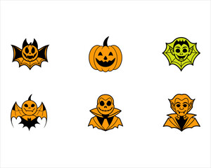 Halloween Pumpkin Faces Vector Bundle | Spooky & Cute Jack-o'-Lantern Clipart for Stickers, T-Shirts, Invitations & Decorations,
