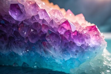 Shiny fluid. Color spill. Blue violet double flow glitter surface marbling effect. Bright purple paint defocused dye mixture with metal powder sand.