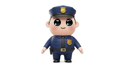 Adorable 3D Render of a Friendly Police Officer