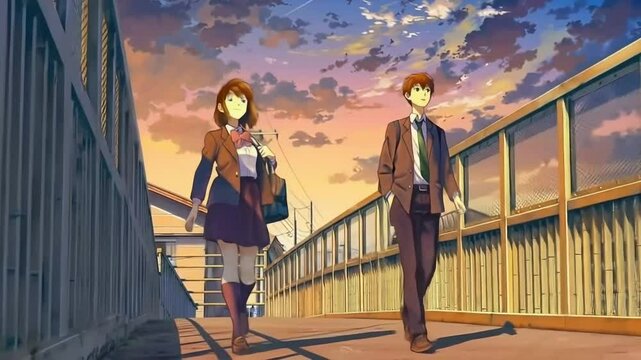 Sunset Walk: A Serene Moment After School