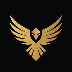 Stylized Hawk Emblem with Gold Gradient