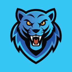 Blue Tiger Mascot Logo for Esports Team