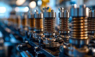 Closeup industrial machine components