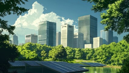 Eco-City Skyline: Sustainable Urban Landscape