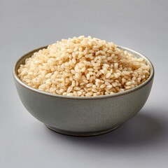 A bowl of cooked brown rice grains