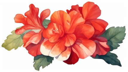 Vibrant Red Flower Arrangement Isolated on White