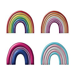 Set of colorful LGBTQ+ pride flag rainbows Gender equality and sexual identity pride flags collection LGBTQIA community pride month