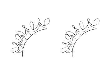 Simple elegant crown corners outlines vector illustration for use in design elements