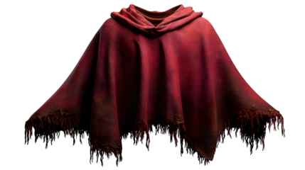 Ancient tattered cloak with ragged edges isolated on transparent background