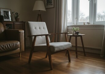 Fototapeta premium Comfortable Armchair in a Cozy Living Room Setting