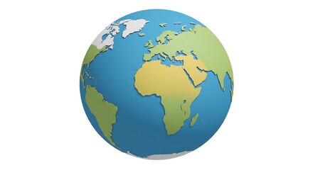Naklejka premium World Globe Showing Continents and Oceans Graphic