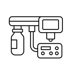 Automated dosing system for chemical industry icon concept  