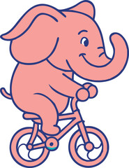 cute elephant riding a bike