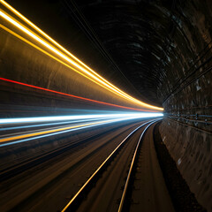 Obraz premium Tunnel Lights: Stunning Night Photography