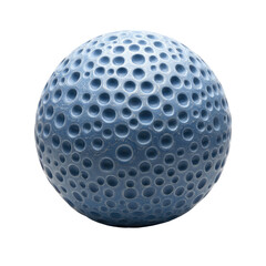 Blue Sphere With Many Circular Indentations  isolated on a transparent backgroun