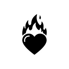 Fire Inside Heart Symbolizing Burning Emotion and Passion