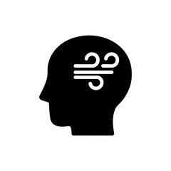 Head with Wind Symbol for Clearing Thoughts and Mental Clarity