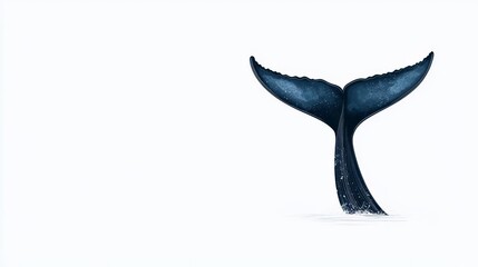 Fototapeta premium A stunning depiction of a whale tail emerging from the ocean, illustrating the beauty of marine wildlife.