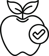 Healthy Apple with Check mark Icon