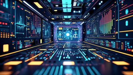 Futuristic audio technology visualized through cyberpunk signals