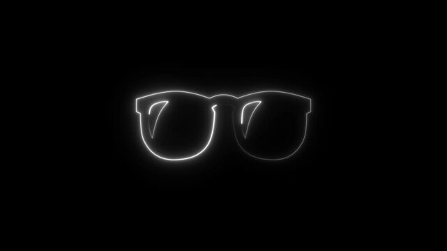 Abstract Neon sunglass icon background animation 4k