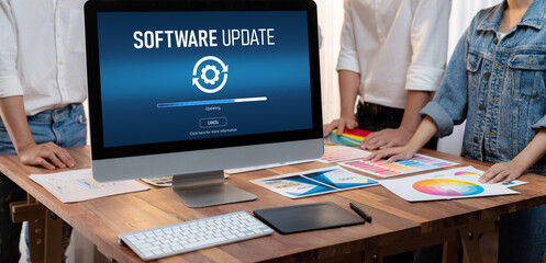 Software update on computer for brisk version of device software upgrade