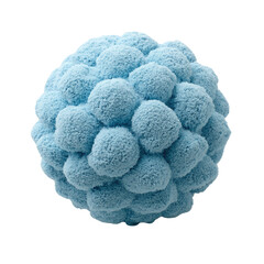 Soft Blue Sphere Possibly Made Of Plush  isolated on a transparent background
