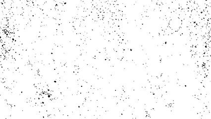 Obraz premium Vector black spots of paint and dust on isolated white background. Abstract grunge black and white distressed texture background. 
