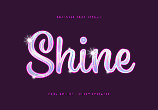 Pink And White Shine Holographic Font Iridescent Glossy Text Effect

