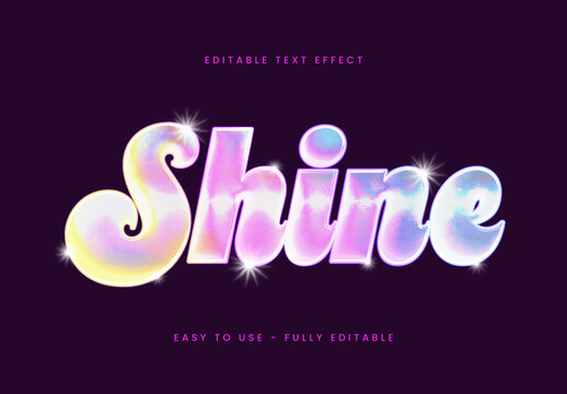 Pink And Yellow Shine Iridescent Font Holographic Glossy Text Effect

