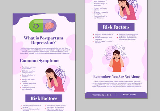 Purple And Pink Postpartum Infographic Template