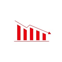 business graph with red arrow