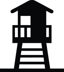 lifeguard tower silhouette