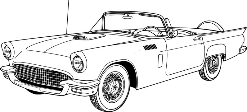 50's classic  roadster convertible car  